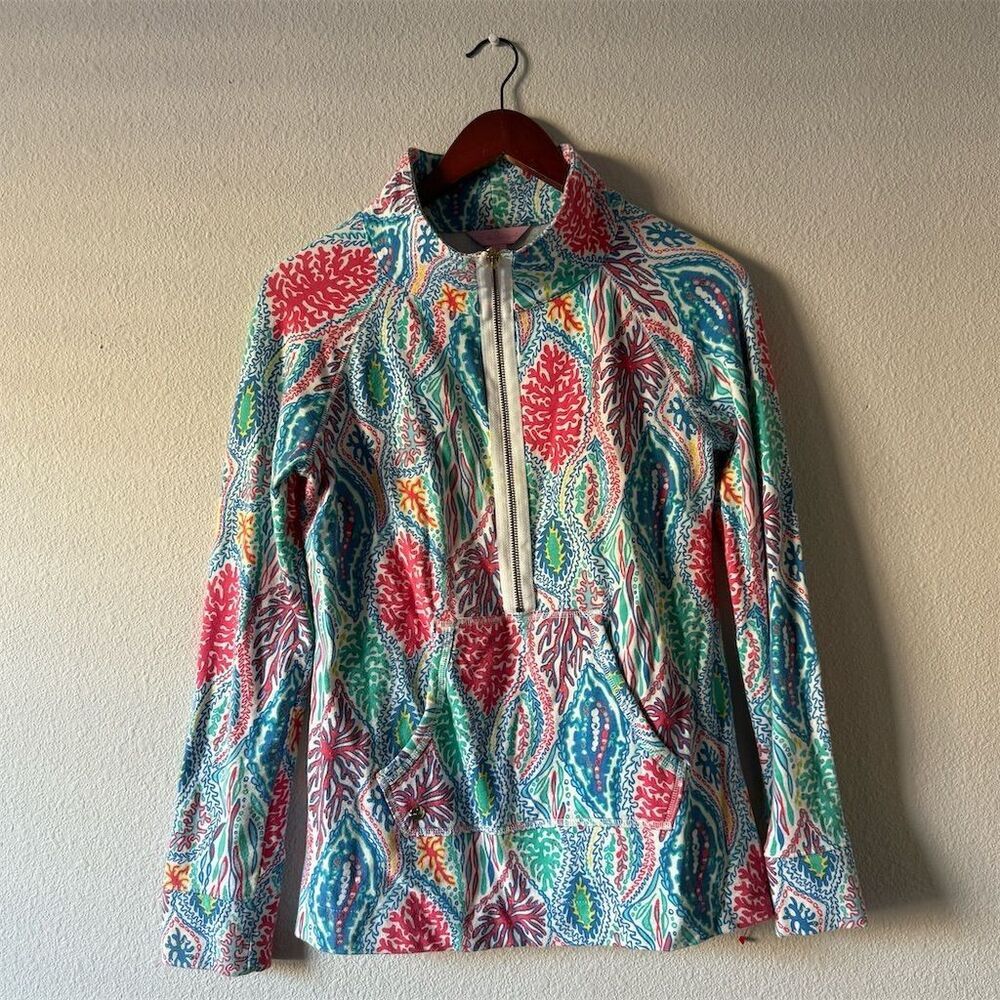 Lilly Pulitzer Women's Multicolor Half-Zip Pullover Jacket Size S